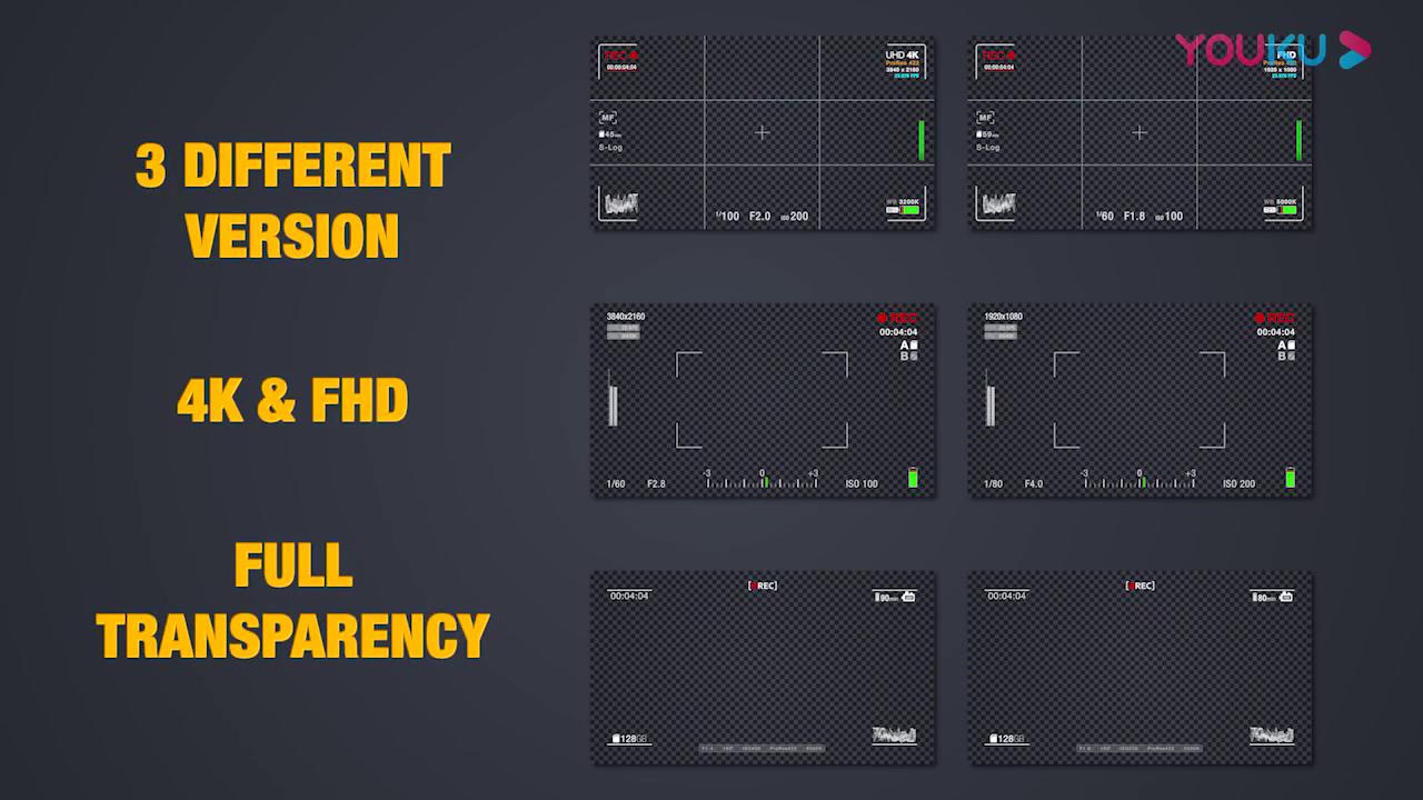 3款摄像机或相机的屏幕记录/取景器视频素材-1