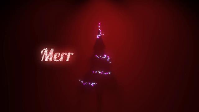 闪烁着音乐彩灯的圣诞树和美好的文字祝福-3
