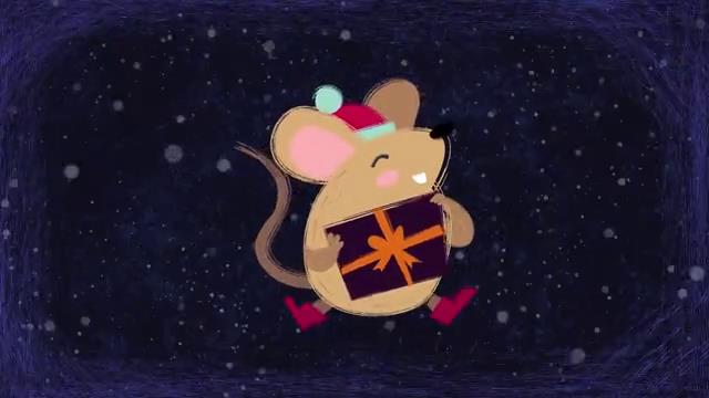 可爱的卡通小老鼠祝福大家新年快乐-3