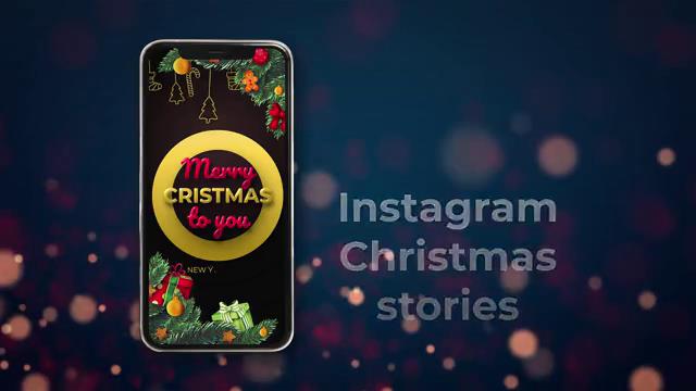 9款圣诞节主题的Instagram Stories屏幕版式动画样机-2