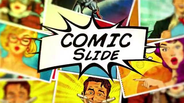 超级英雄卡通漫画风格的内容幻灯展示开场-1