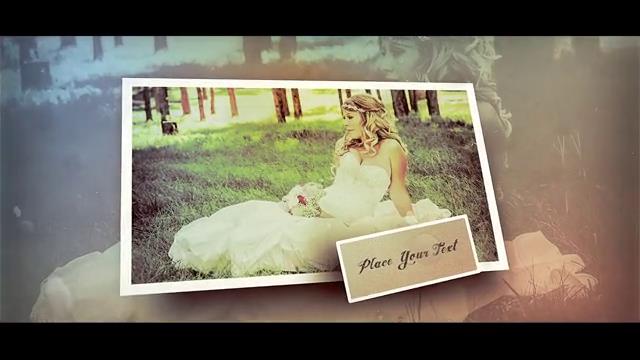 优雅的婚礼照片展示相册，笔刷转场效果-1
