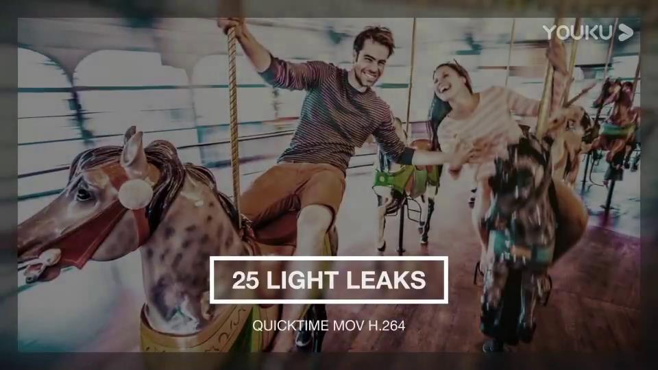 镜头漏光炫光光晕动画素材25个 Light Leaks Pack v1-2