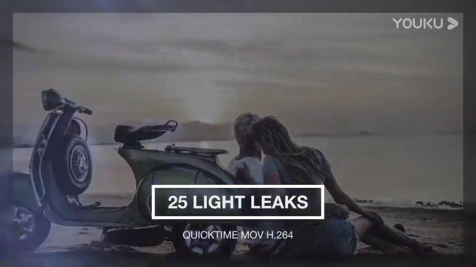 镜头漏光炫光光晕动画素材25个 Light Leaks Pack v1-3