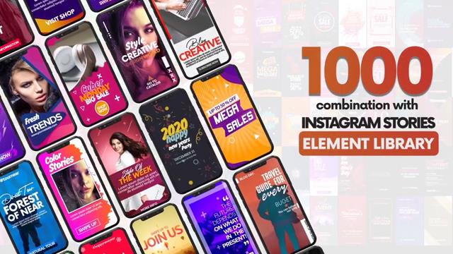 1000余个可用于创建Instagram Stories屏幕动画样机的元素合辑-1