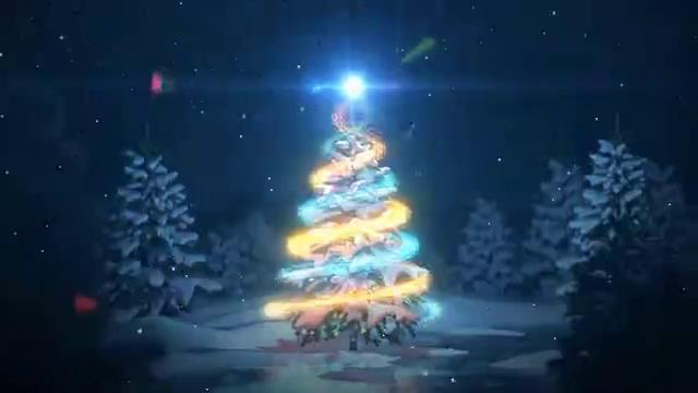 魔法粒子光束缠绕圣诞树的开场动画-1