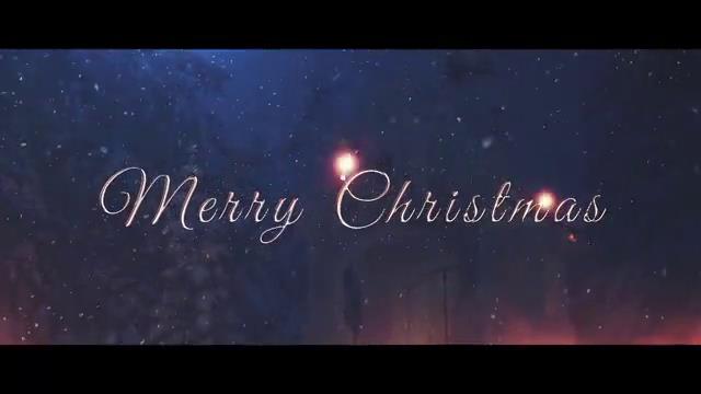 圣诞雪中美好的文字标题动画，含2版-1