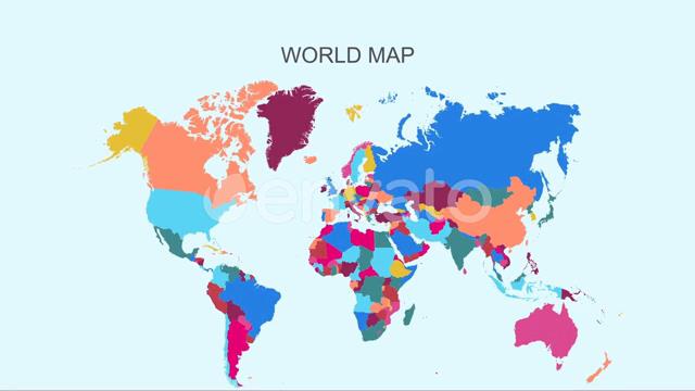 世界地图和63个国家/地区的地图动画素材-1