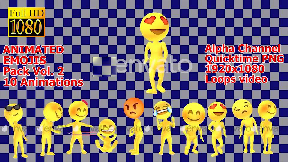 第二季 可爱卡通Emojis表情人物高清视频素材带透明通道-2