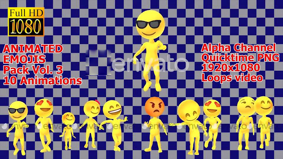 第三季 可爱卡通Emojis表情人物高清素材10个带透明通道-2