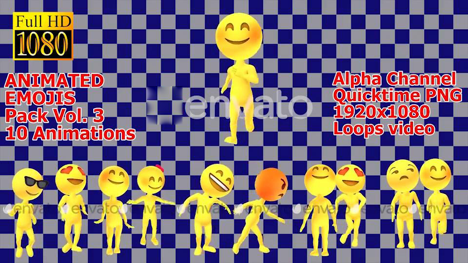 第三季 可爱卡通Emojis表情人物高清素材10个带透明通道-1