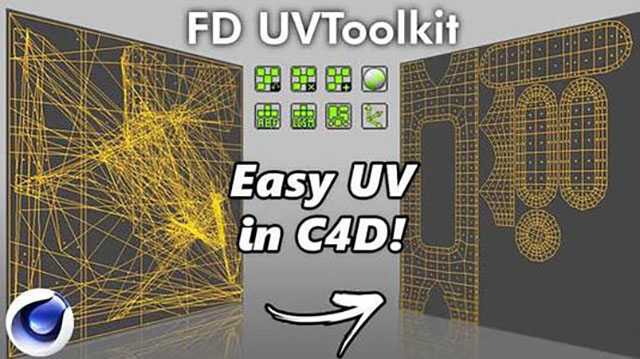 C4D插件-快速自动展UV贴图插件 FD UVToolkit 1.0 For Cinema 4D-1