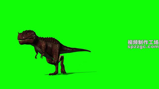 恐龙多角度奔跑出镜绿屏素材绿幕素材-3