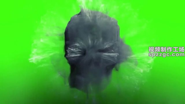 烟雾黑烟骷髅幽灵绿屏素材绿幕素材-1