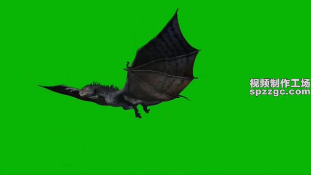 怪兽蝙蝠飞行绿屏素材绿幕素材抠像-1