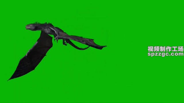怪兽蝙蝠飞行绿屏素材绿幕素材抠像-2