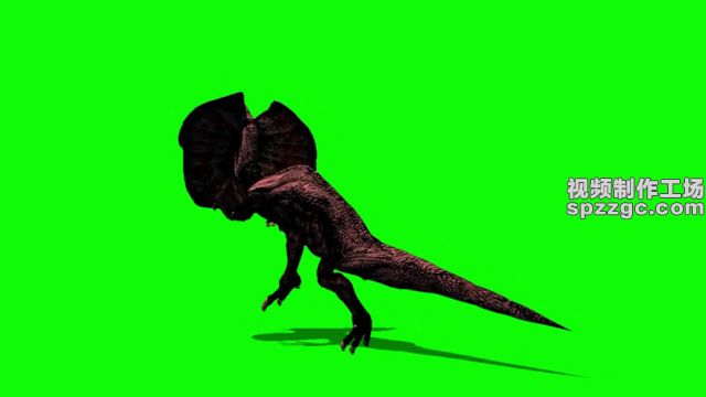 恐龙疯狂奔跑绿屏素材绿幕素材抠像-1