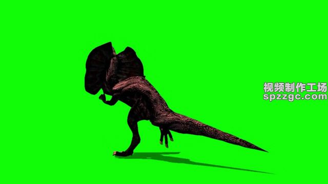 恐龙疯狂奔跑绿屏素材绿幕素材抠像-2