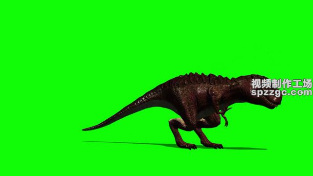 恐龙观察觅食怒吼绿屏素材绿幕素材-2
