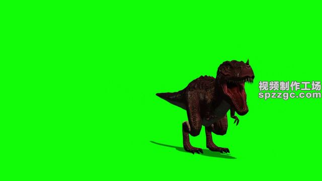 恐龙观察觅食怒吼绿屏素材绿幕素材-3