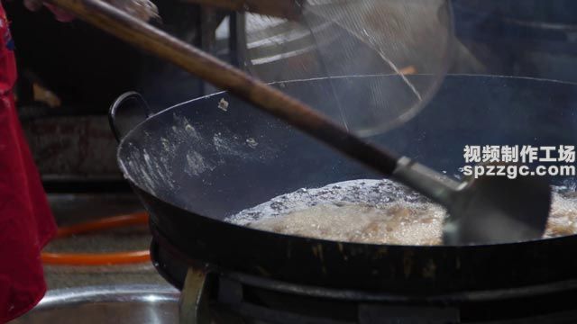 大口铁锅油锅炸羊排炒肉熬汤-3