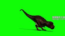 恐龙观察觅食怒吼绿屏素材绿幕素材